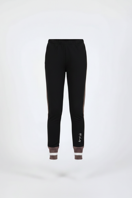 Pantalon Noir Molletonné Enfant Décontracté Rayures - vue 3