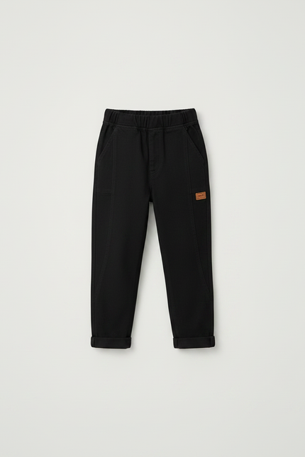 Pantalon Noir Coton Ample Décontracté Garçon - vue 3