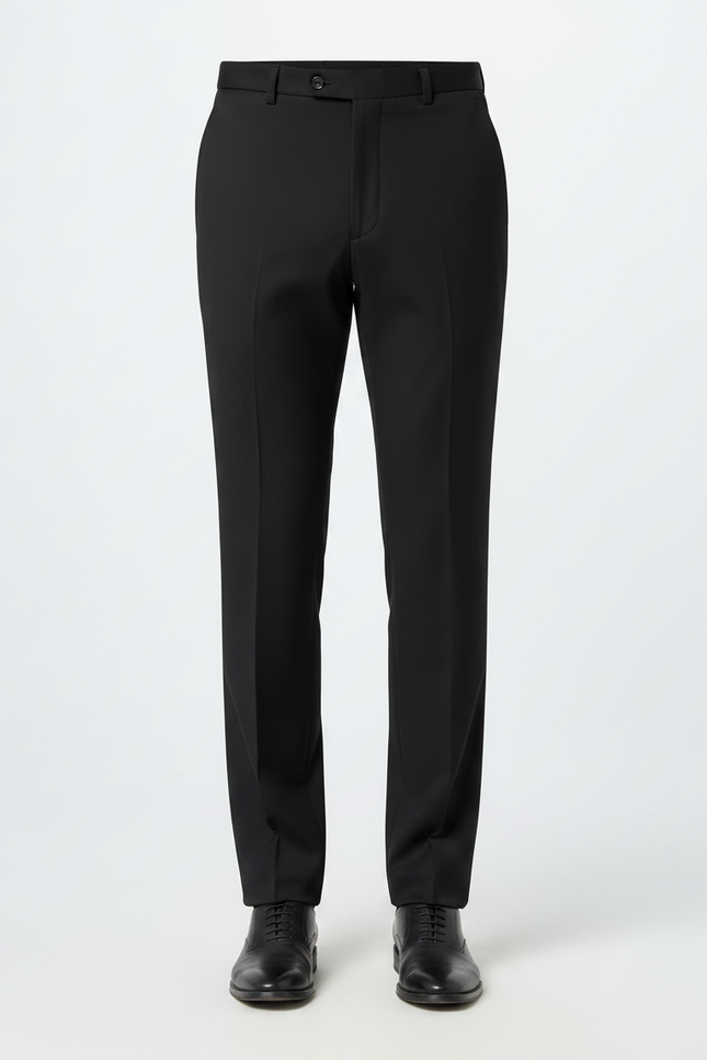 Pantalon Noir Homme Habillé Droit Classique Élégant - Gabardine - vue 3